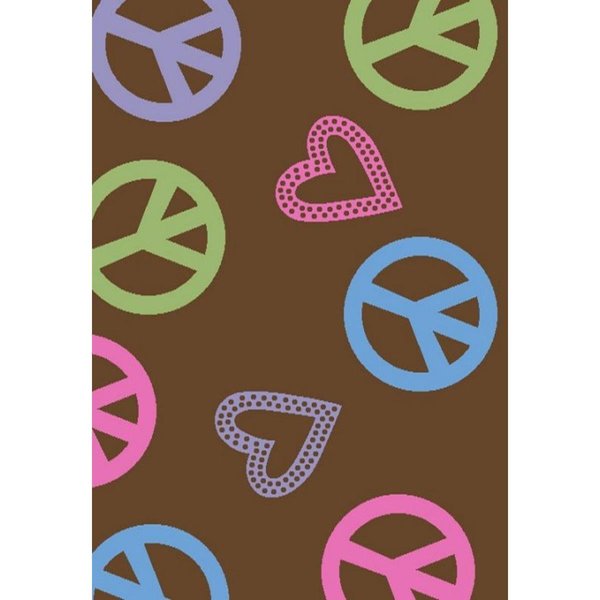 Concord Global 2 ft. 7 in. x 4 ft. 1 in. Alisa Peace and Polka Hearts - Brown 22883